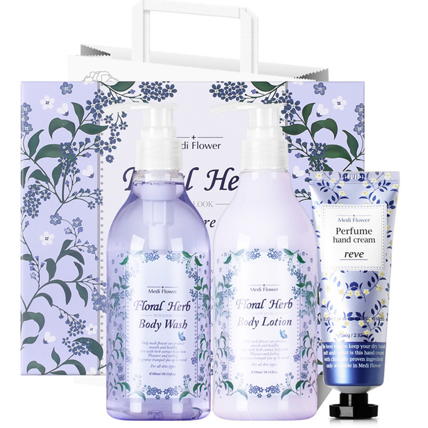 메디플라워 플로랄 허브 바디 케어 세트, 바디워시 300ml, 바디로션 300ml, 핸드크림 30g, 쇼핑백 미포함, 1세트 가격 추이 메디플라워 플로랄 허브 바디 케어 세트, 바디워시 300ml, 바디로션 300ml, 핸드크림 30g, 쇼핑백 미포함, 1세트 - 최저가 12,900원