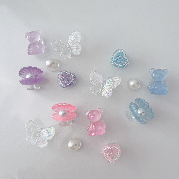 반짝베어 지비츠 5개 set, 퍼플, 1set