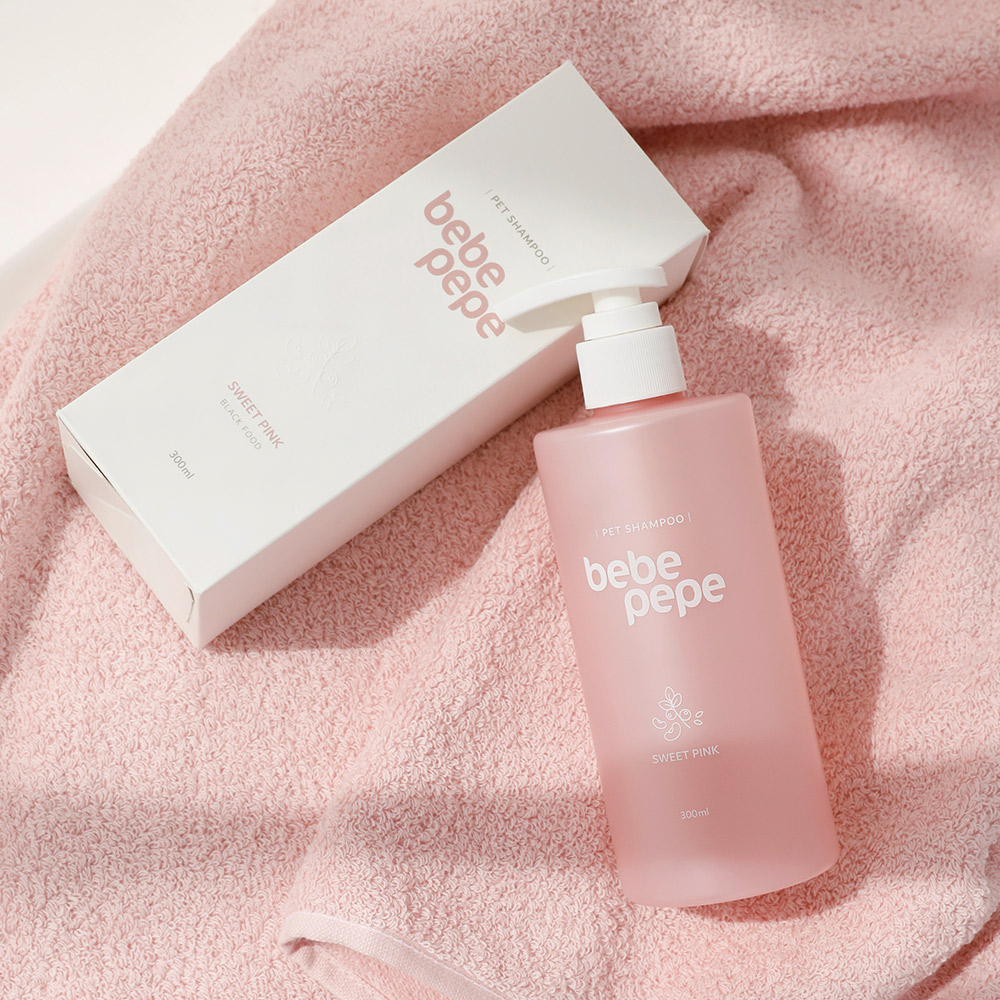 베베페페 천연 저자극 슈퍼푸드 강아지 샴푸 린스 올인원 스윗핑크, 300ml, 1개