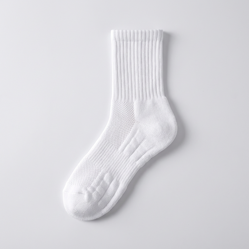 RIYE 도톰한 쿠션 스포츠 양말, 화이트, 중목, FREE, 235-265mm, 10개입
