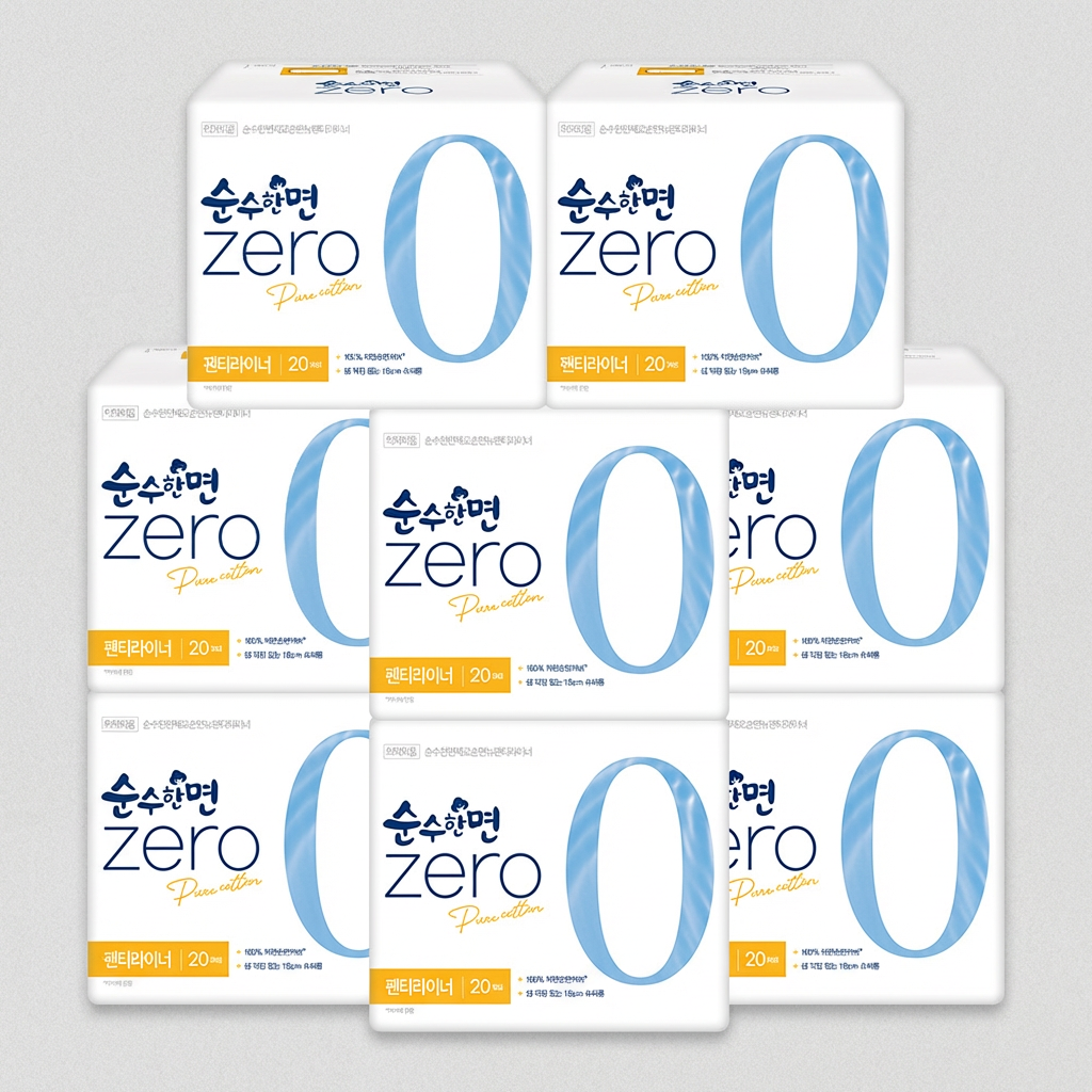 깨끗한나라 순수한면 ZERO, 슈퍼롱라이너, 20개입, 8팩