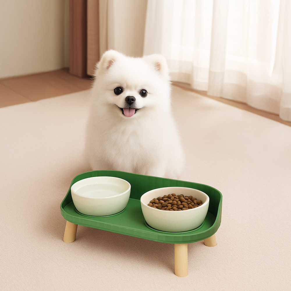 (주)레토지엠에스 펫 도자기 밥그릇 강아지 고양이 식기 세트, 1개