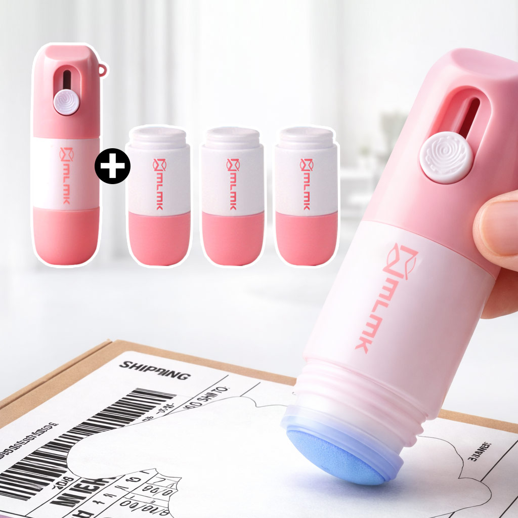 로에드 2in1 택배 송장지우개 커터칼 내장 리필액 10ml 핑크, 3개, 1세트
