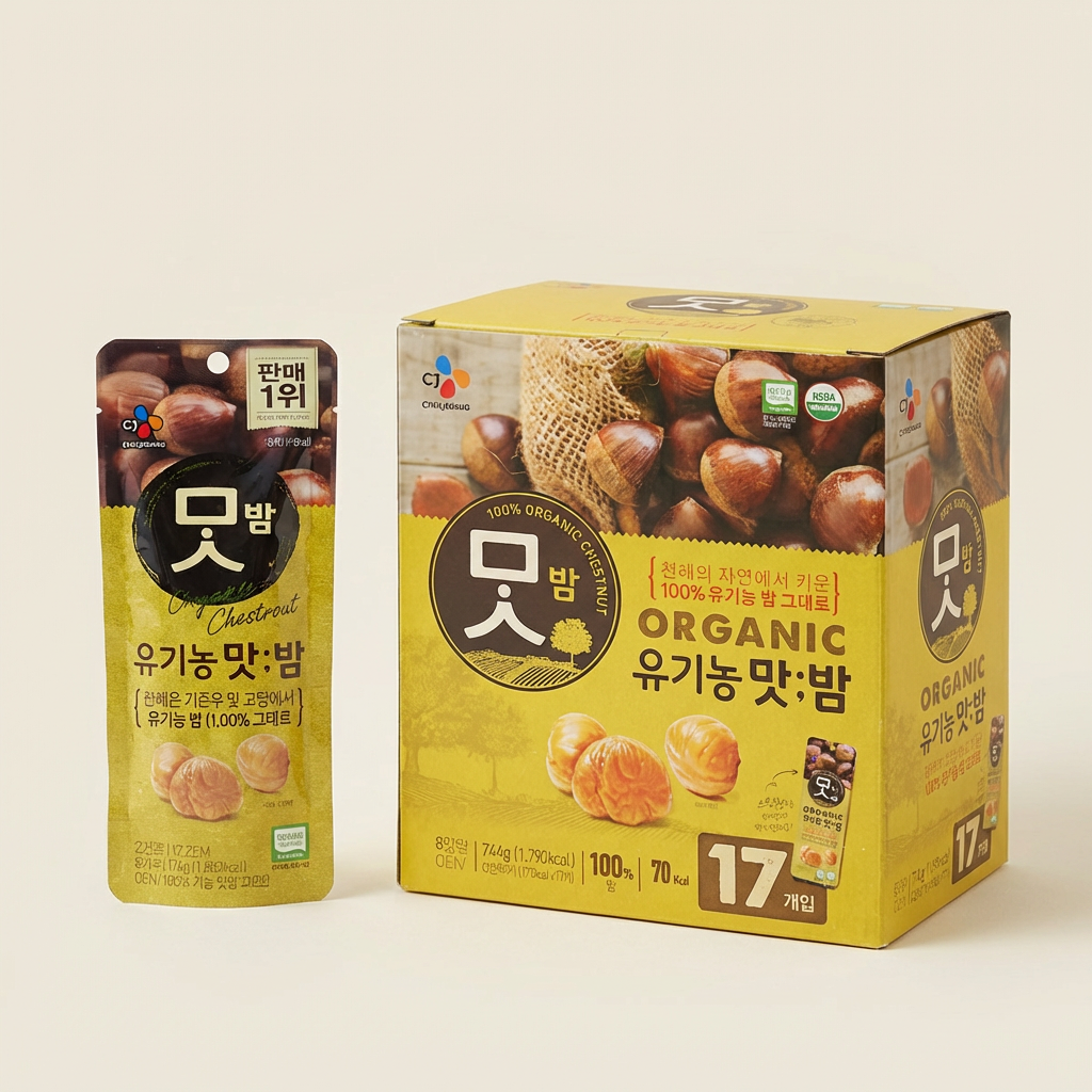 씨제이 유기농 맛밤, 42g, 8개