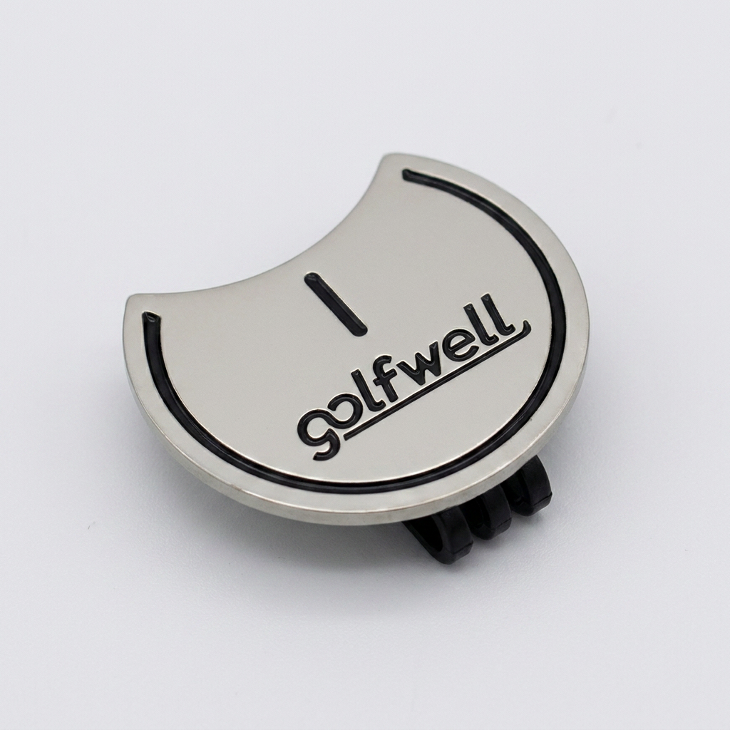 골프웰 퍼팅라인도움 볼마커 GW153-BM74, 자석클립포함, 블랙, 3.4cm, 1개