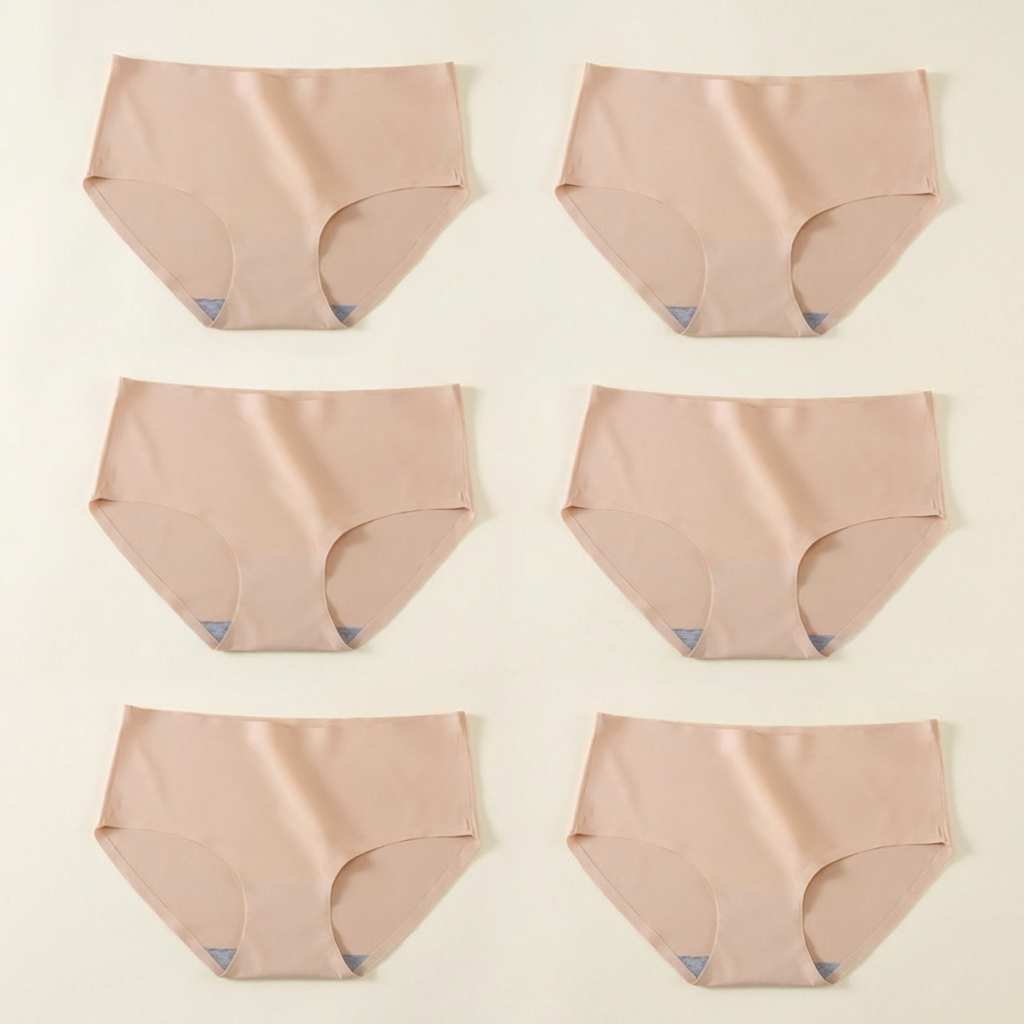 심리스 팬티 심플 무봉제 라인, 스킨, 2XL, 6개
