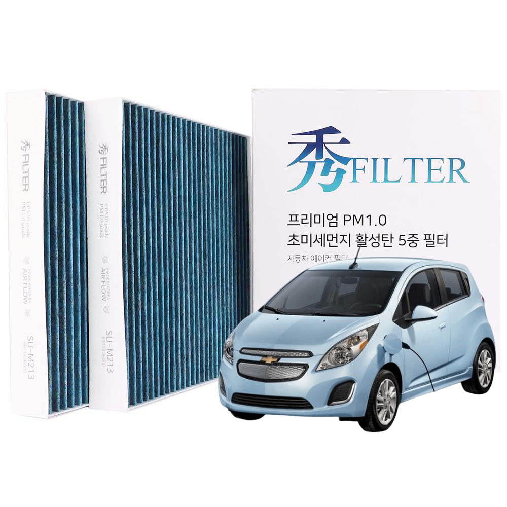 라온팩토리 수필터 PM1.0 활성탄 자동차 에어컨필터 더 뉴 스파크 SU-H208, 3개입