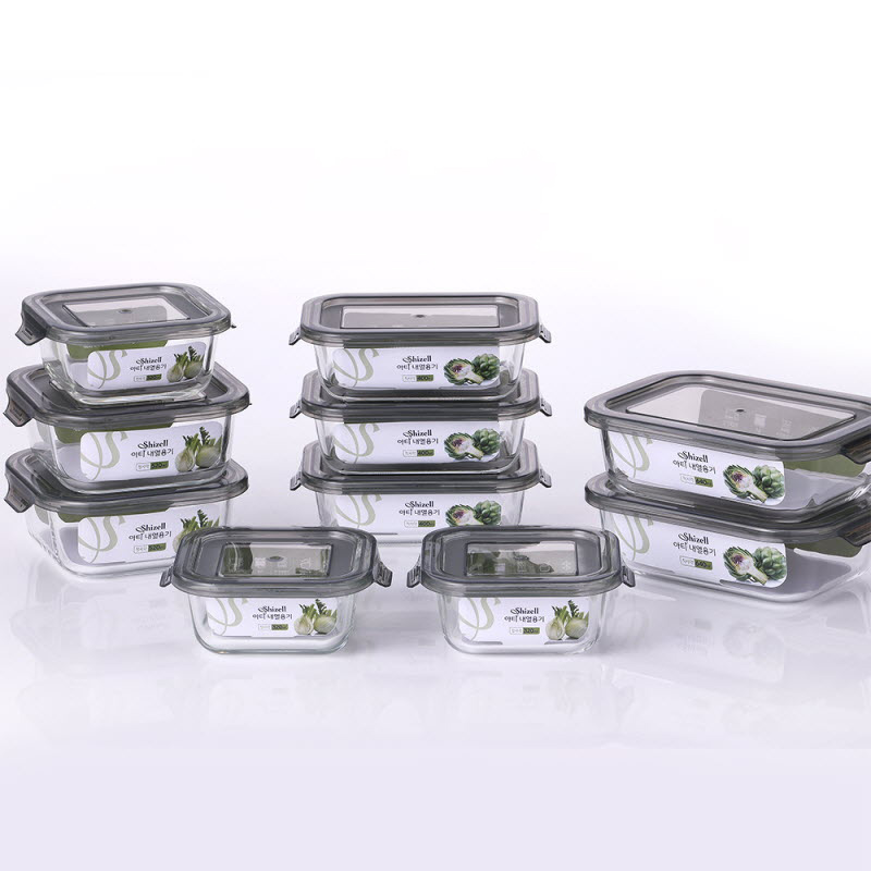 비즈라인 쉬젤 아티 내열유리 혼합 10종 세트, 320ml 3개 + 400ml 3개 + 520ml 2개 + 640ml 2개, 1세트