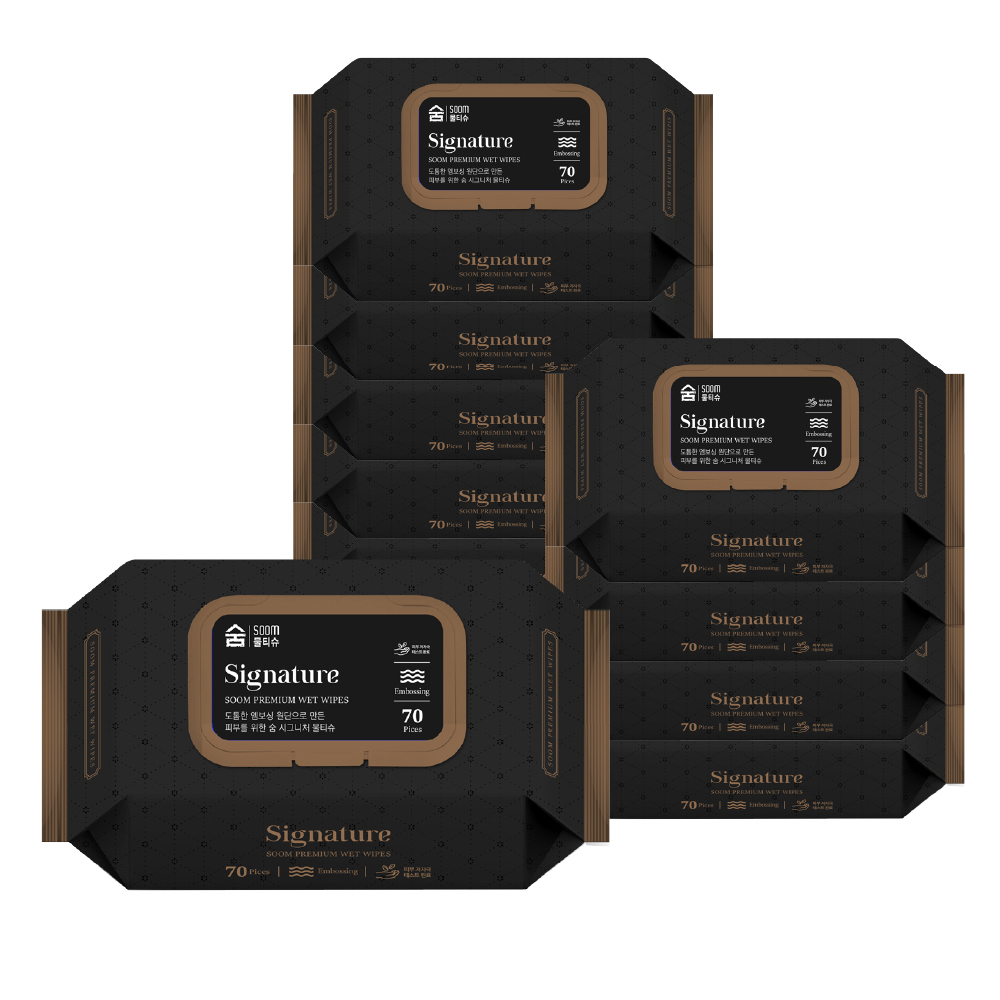 주식회사 광진산업 숨 시그니처 물티슈, 63gsm, 70매, 10팩