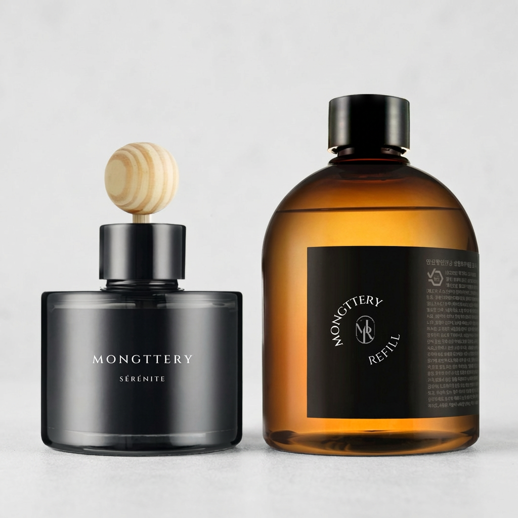 몽때리 차량용 방향제 대용량 리필세트, 블랙체리, 120ml+300ml, 1세트