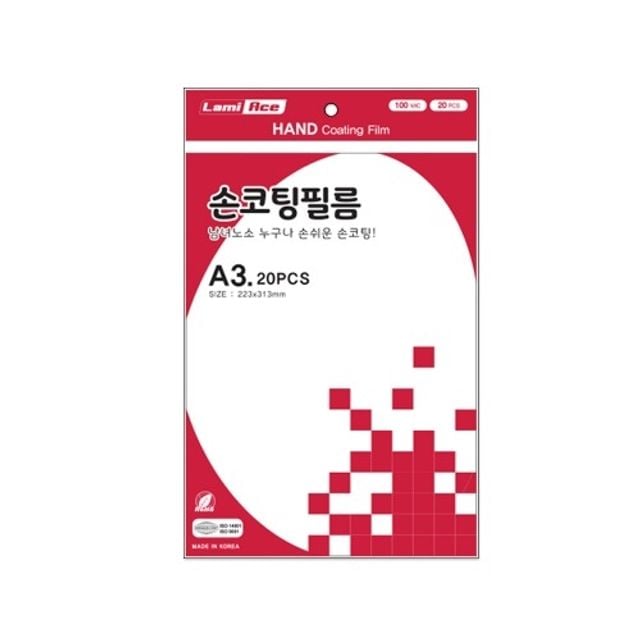 라미에이스 손코팅지 A3 100mic 20매입, 303x426mm, 1개