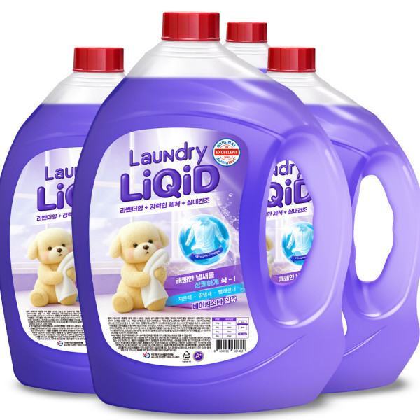 (주) 세탁세제 리퀴드 고농축 라벤더 세탁세제, 2.5L, 4개