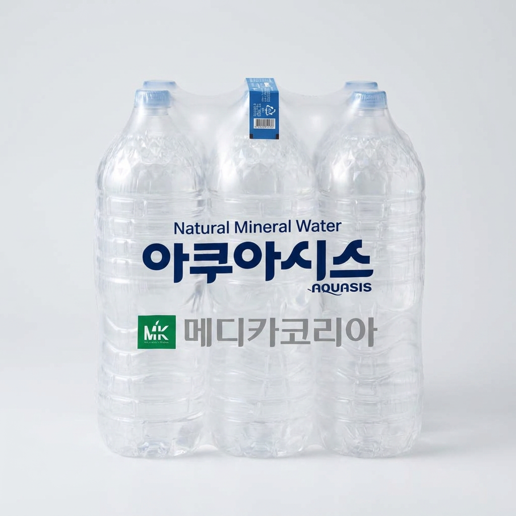 아쿠아시스 생수, 무라벨, 2L, 12개