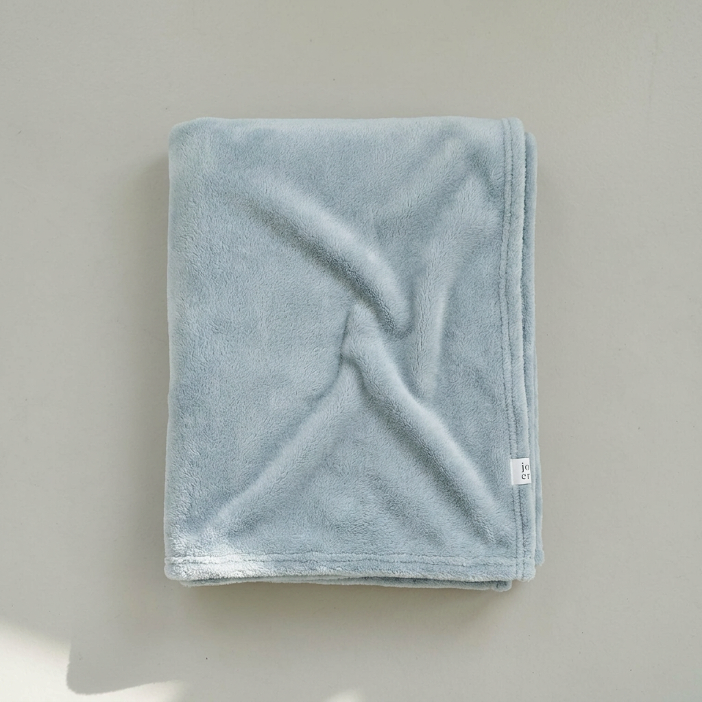 부드러운 솔리드 극세사 무릎 담요, 블루그레이, 70x100cm