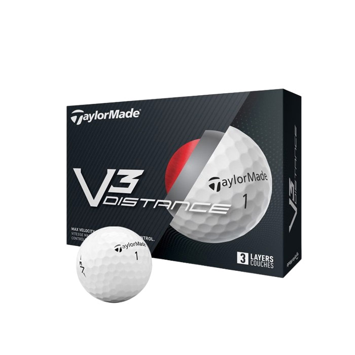 주식회사 골프코어 테일러메이드 V3 디스턴스 3피스 골프공, 화이트, 12구, 1세트