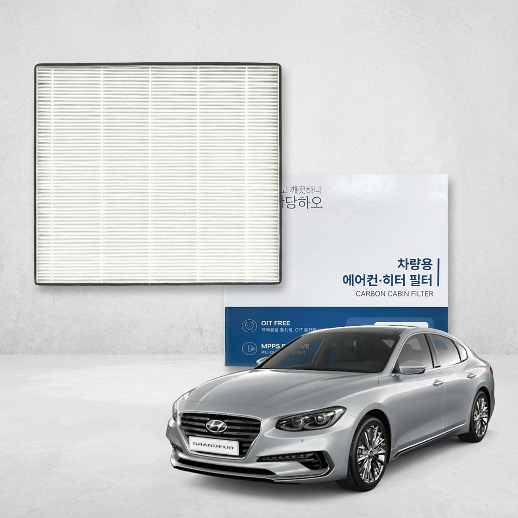 이필드 현대 그랜저 에어컨필터 PM0.3 초미세먼지 항균 히터필터, 그랜저 IG, 1개