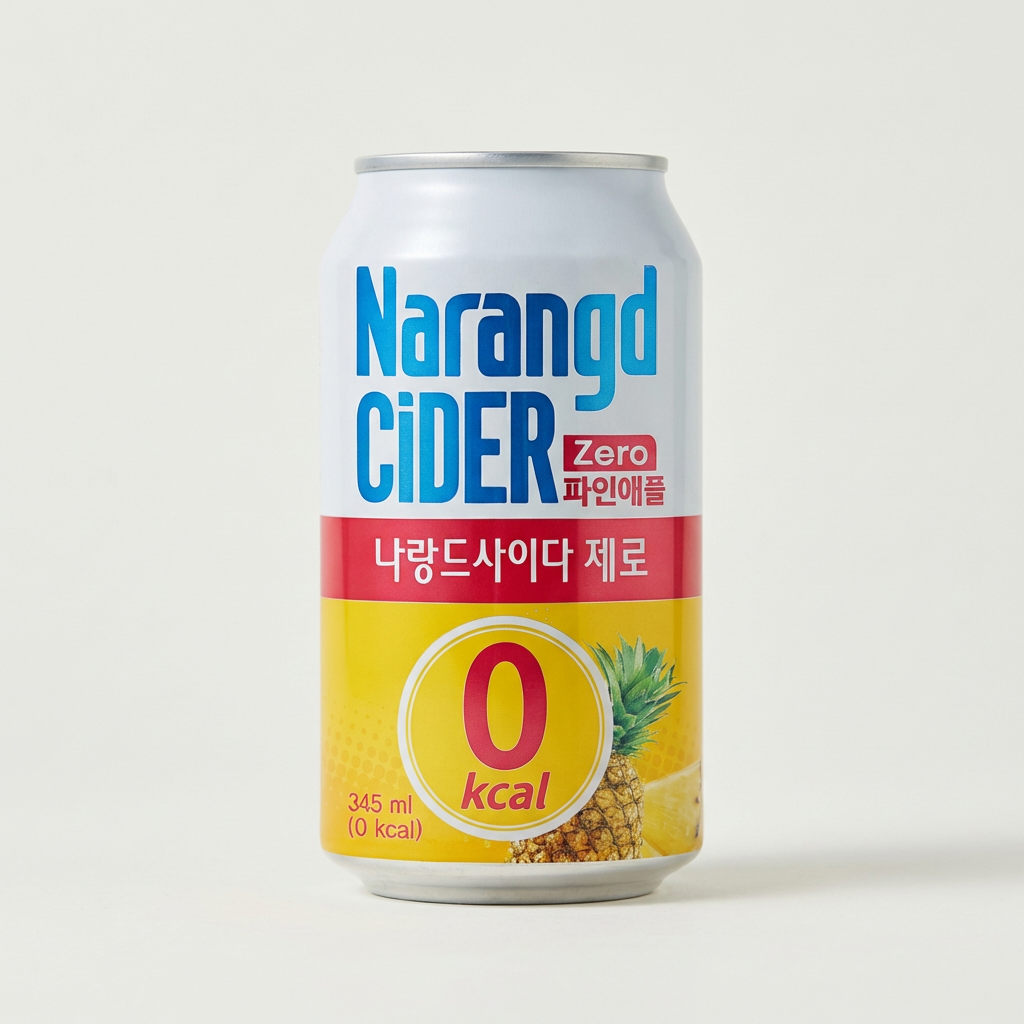 나랑드사이다 제로 파인애플, 345ml, 24개