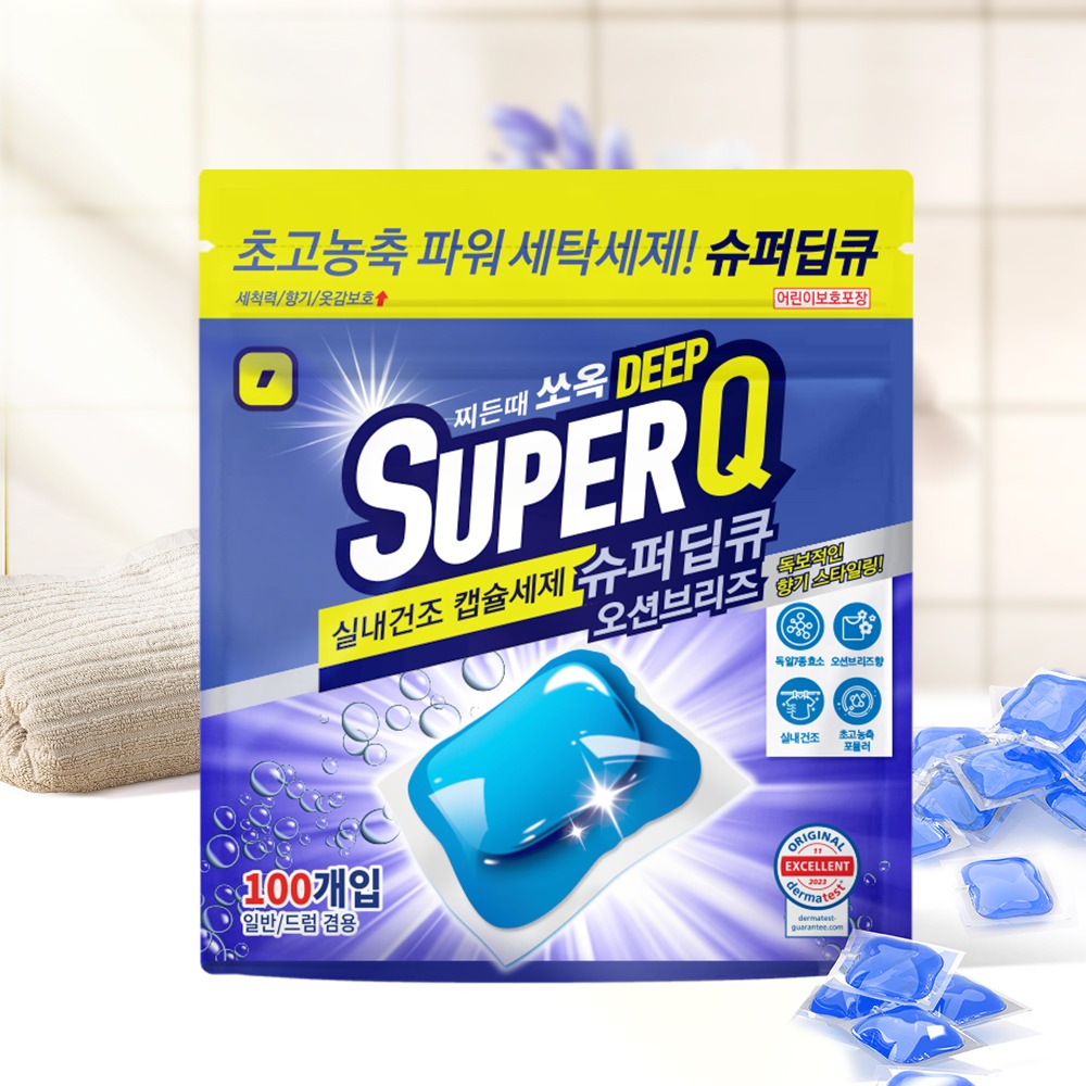 주식회사 엔제이(NJ Co.,Ltd.) 슈퍼딥큐 캡슐세제 오션브리즈향, 100개입, 1개