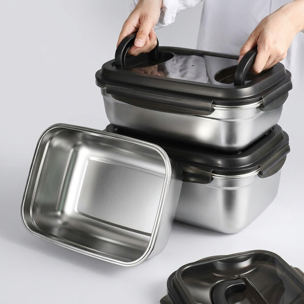 혀누닷컴 메띠끄 스테인리스 밀폐용기, 5500ml