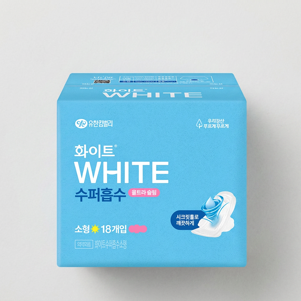 화이트 수퍼흡수, 소형, 18개입, 3팩