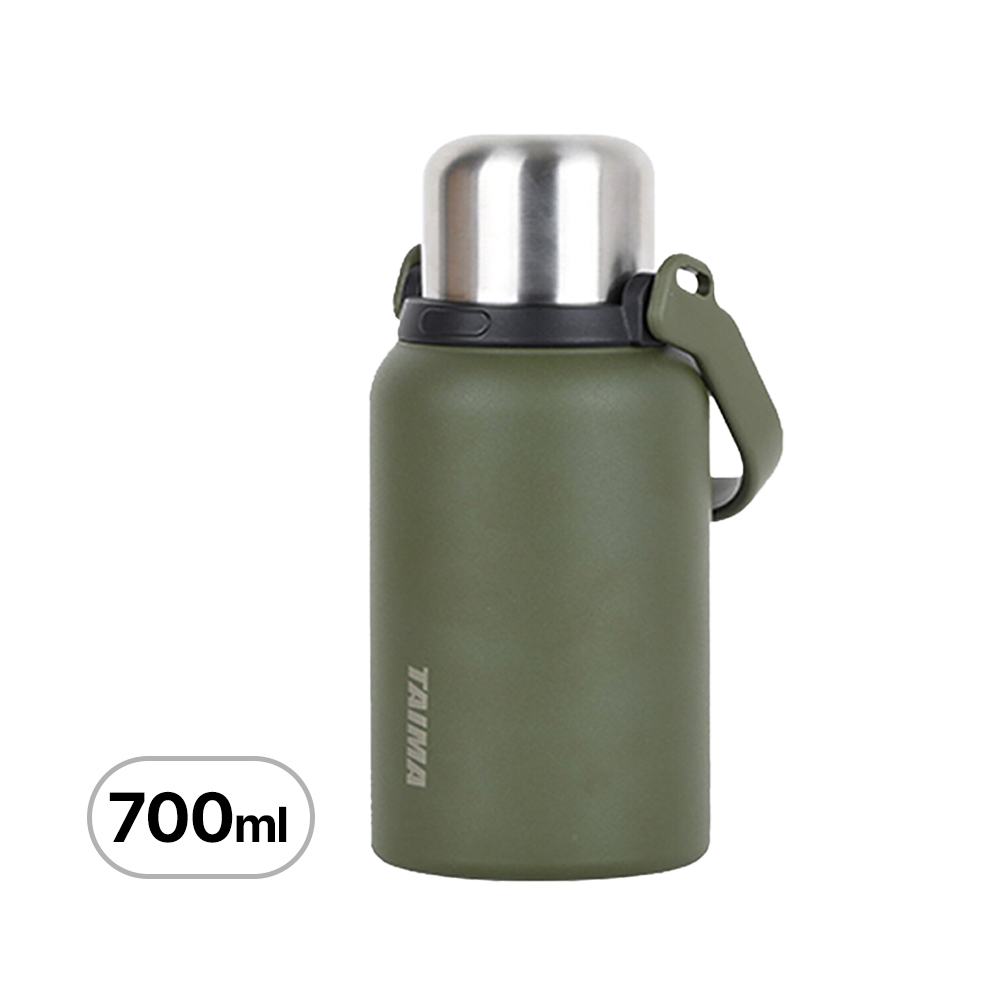 타이마 핸들 보온병 시리즈, 카키, 700ml, 1개