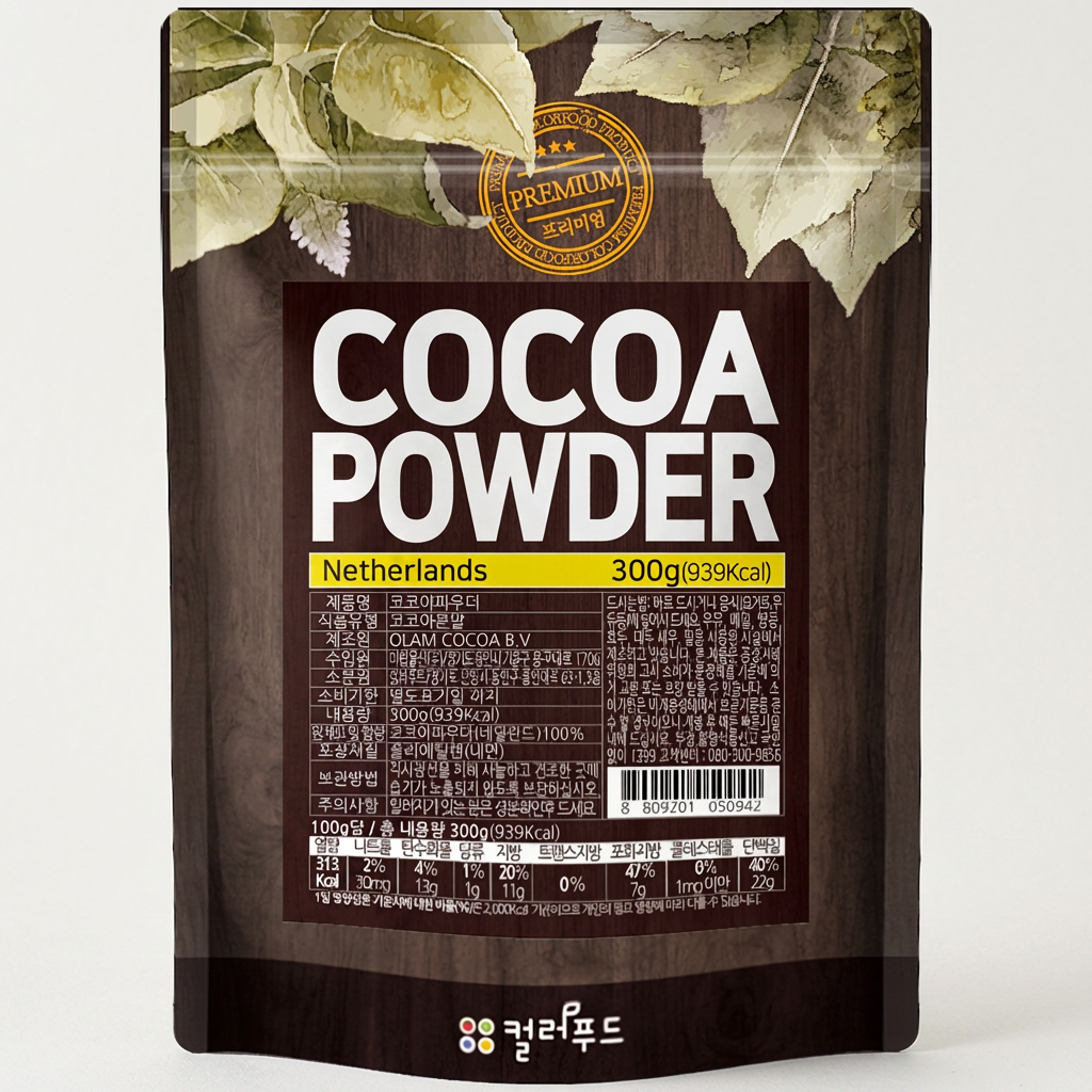 컬러푸드 옐로우라벨 무가당 코코아파우더, 300g, 1개