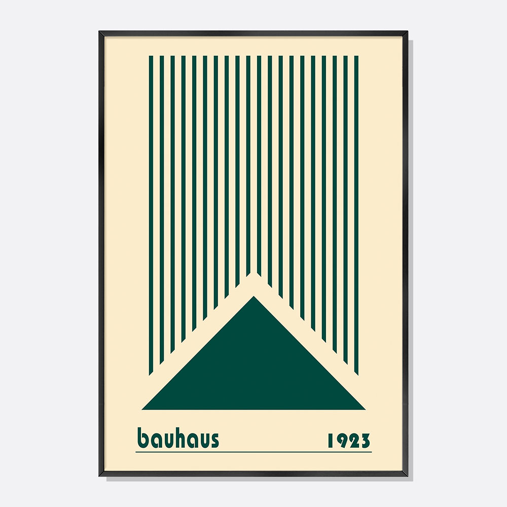 스웨리움 미드센추리 모던 인테리어 바우하우스 일러스트 포스터 그림 액자 Line Triangle Green, A3, 포스터만 구입