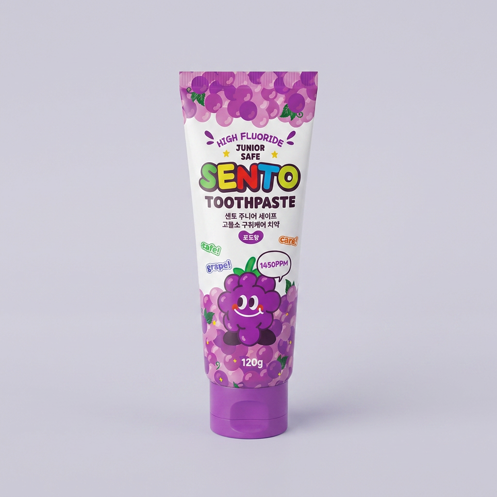 센토 주니어 마일드 구취케어 치약, 포도향, 120g, 4개