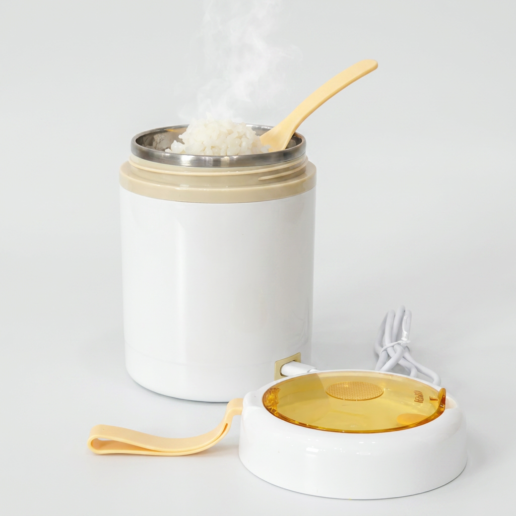 런치버스 전기 가열 보온도시락통, 화이트, 1개