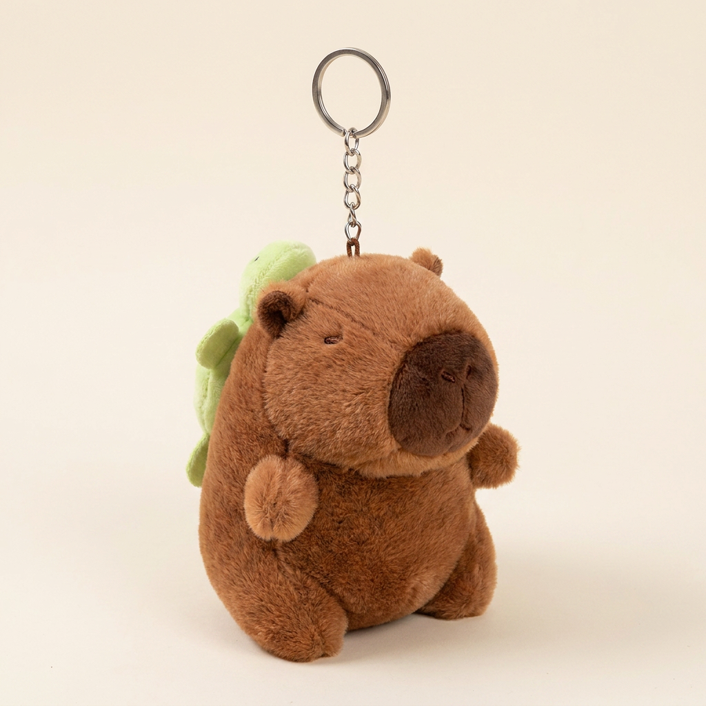 부드러운 카피바라 인형 키링, 조끼 카피바라, 12cm, 1개