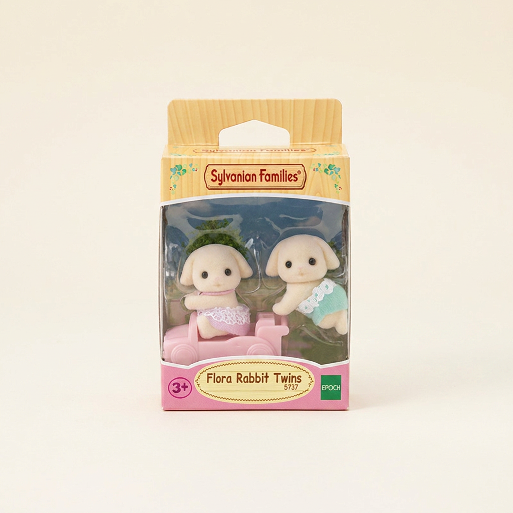 실바니안 패밀리 플로라 토끼 쌍둥이, 1개, 10cm