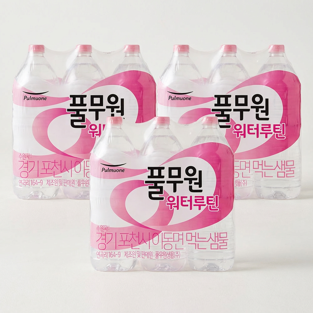 풀무원 워터루틴, 무라벨, 2L, 18개