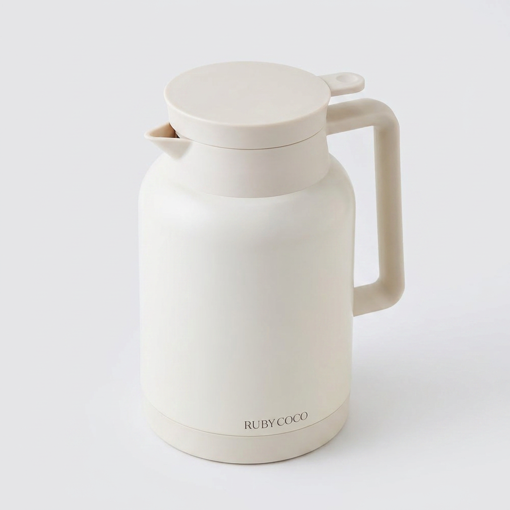 에센셜 스텐 보온보냉 물병 주전자, 크림, 1.3L, 1개