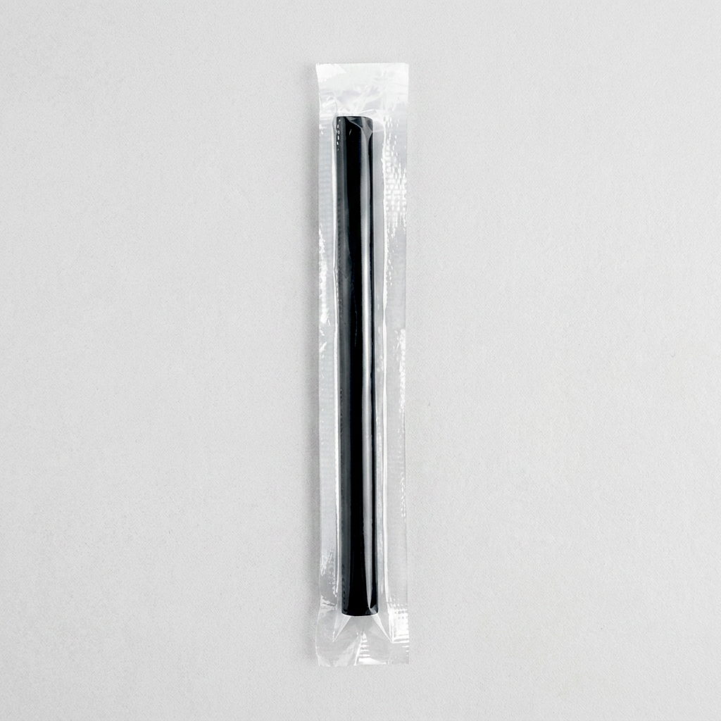 뉴잉 개별포장 롱빨대, 블랙, 28cm, 100개입, 1세트