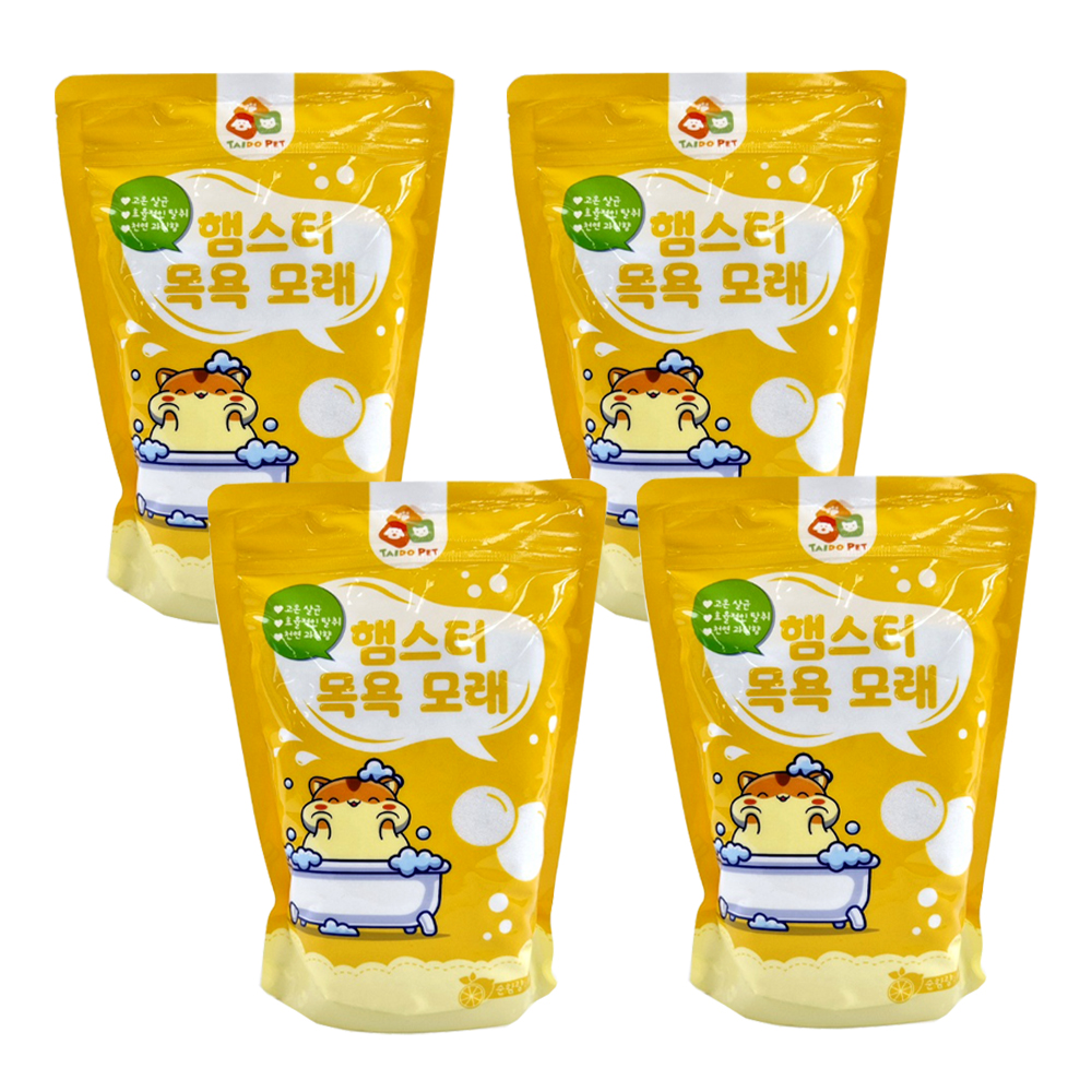 애니몰파크 햄스터 목욕모래 레몬향, 1kg, 4개