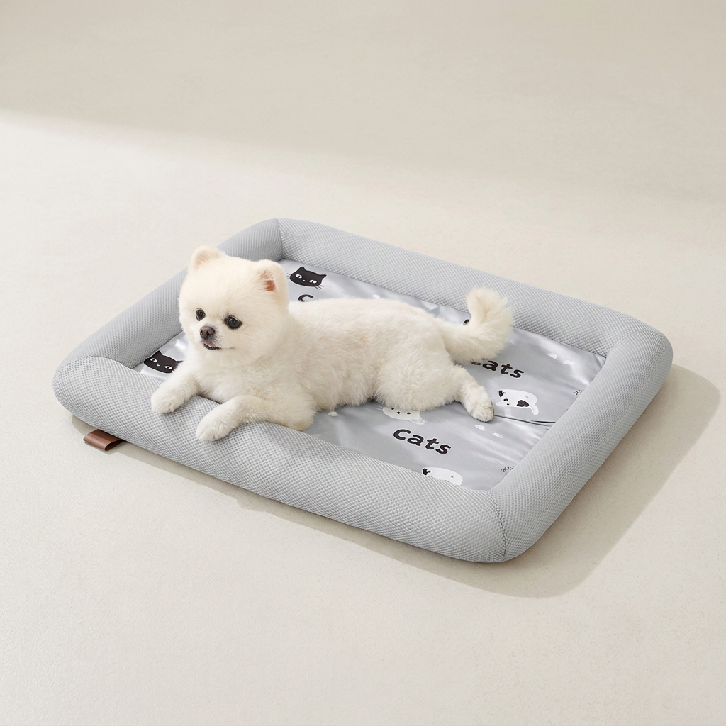 레토지엠에스 레토 강아지 방석 쿨매트 고양이 쿠션 LDC-C04, 그레이, 73cm, 1개