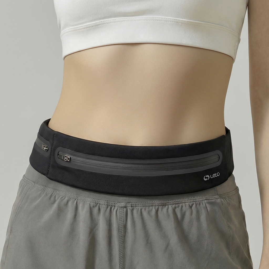 레토 러닝벨트 플립벨트 러닝가방 허리밴드 마라톤 조깅, 블랙, L~XL, 1개