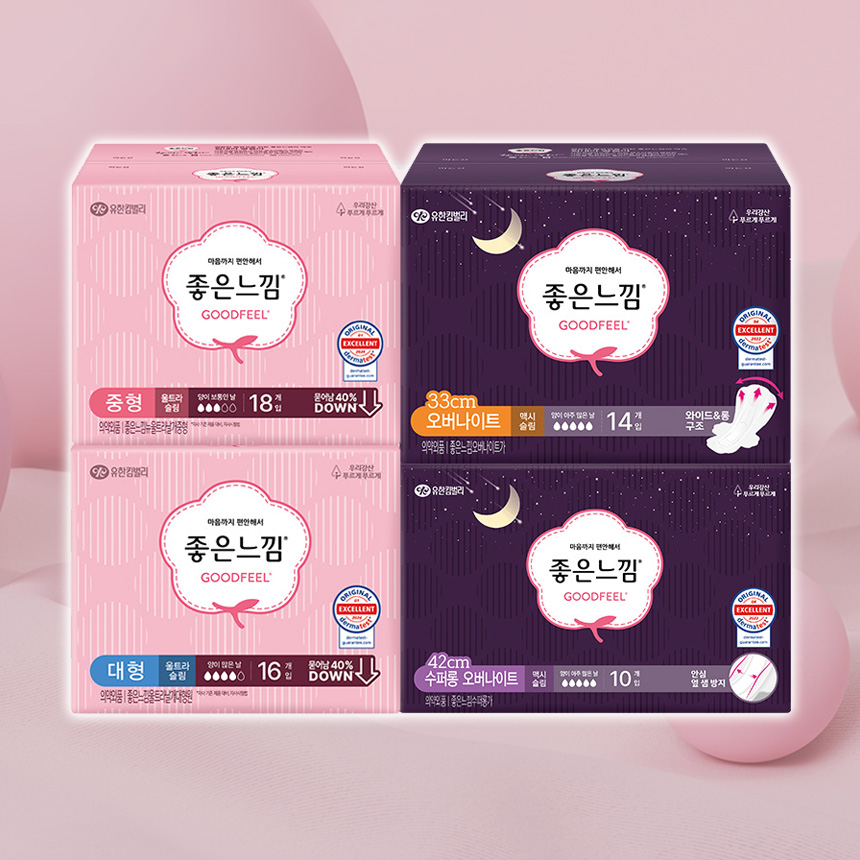 유한회사계룡유통 좋은느낌 오리지널, 오버나이트, 14개입, 3팩