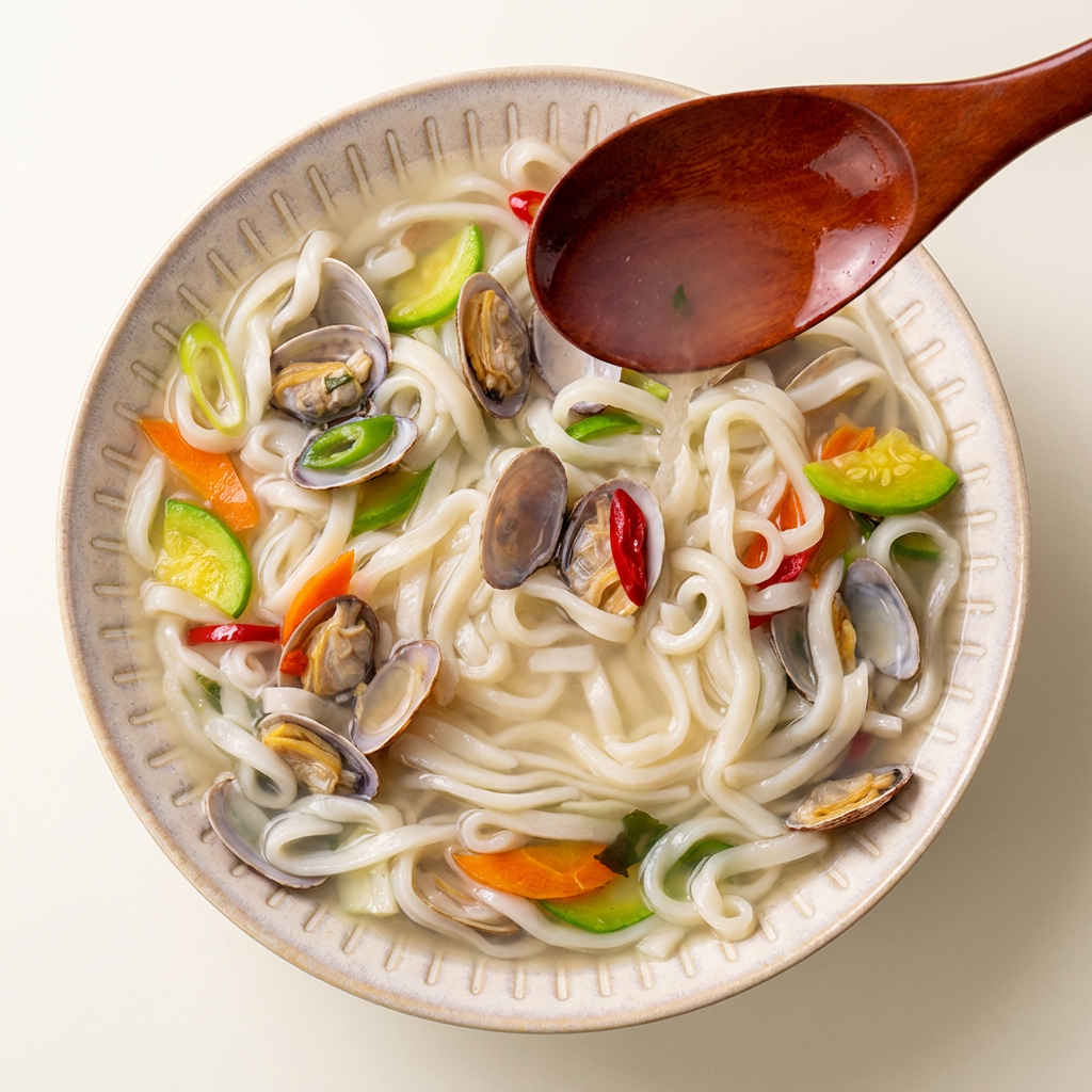 천일식품 면의 정석 얼큰 칼국수면 + 바지락맛스프, 230g, 10봉 + 9g, 10봉, 1세트