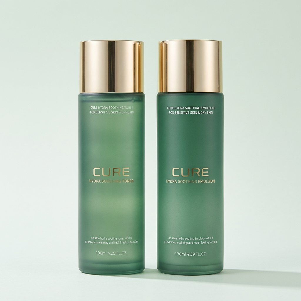 김정문알로에 큐어 하이드라 수딩 세트, 토너 130ml 1개 + 에멀젼 130ml 1개, 4세트
