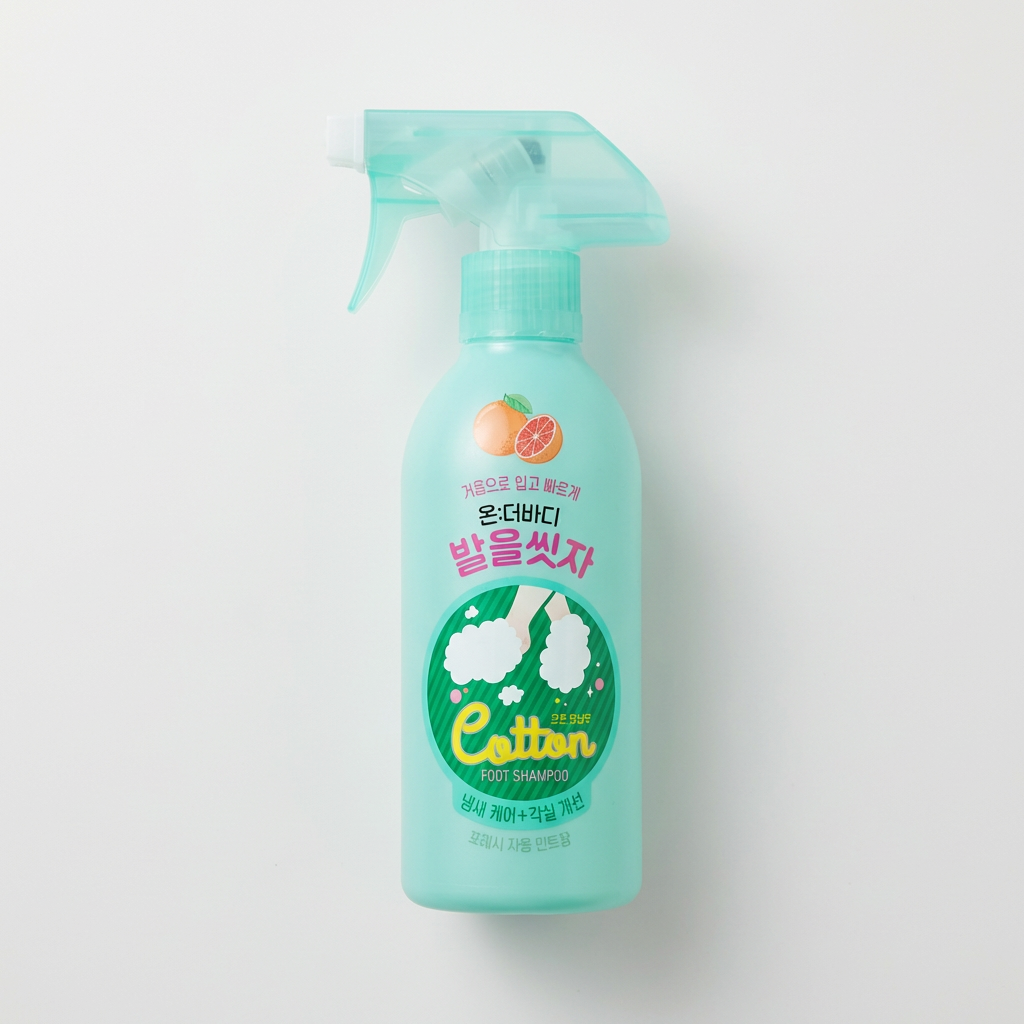 온더바디 발을 씻자 코튼 풋샴푸 자몽향, 385ml, 4개