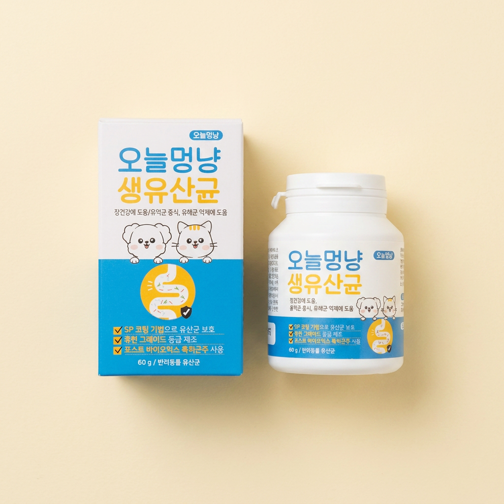 오늘멍냥 생유산균 프로바이오틱스 고양이 강아지, 60g, 1통