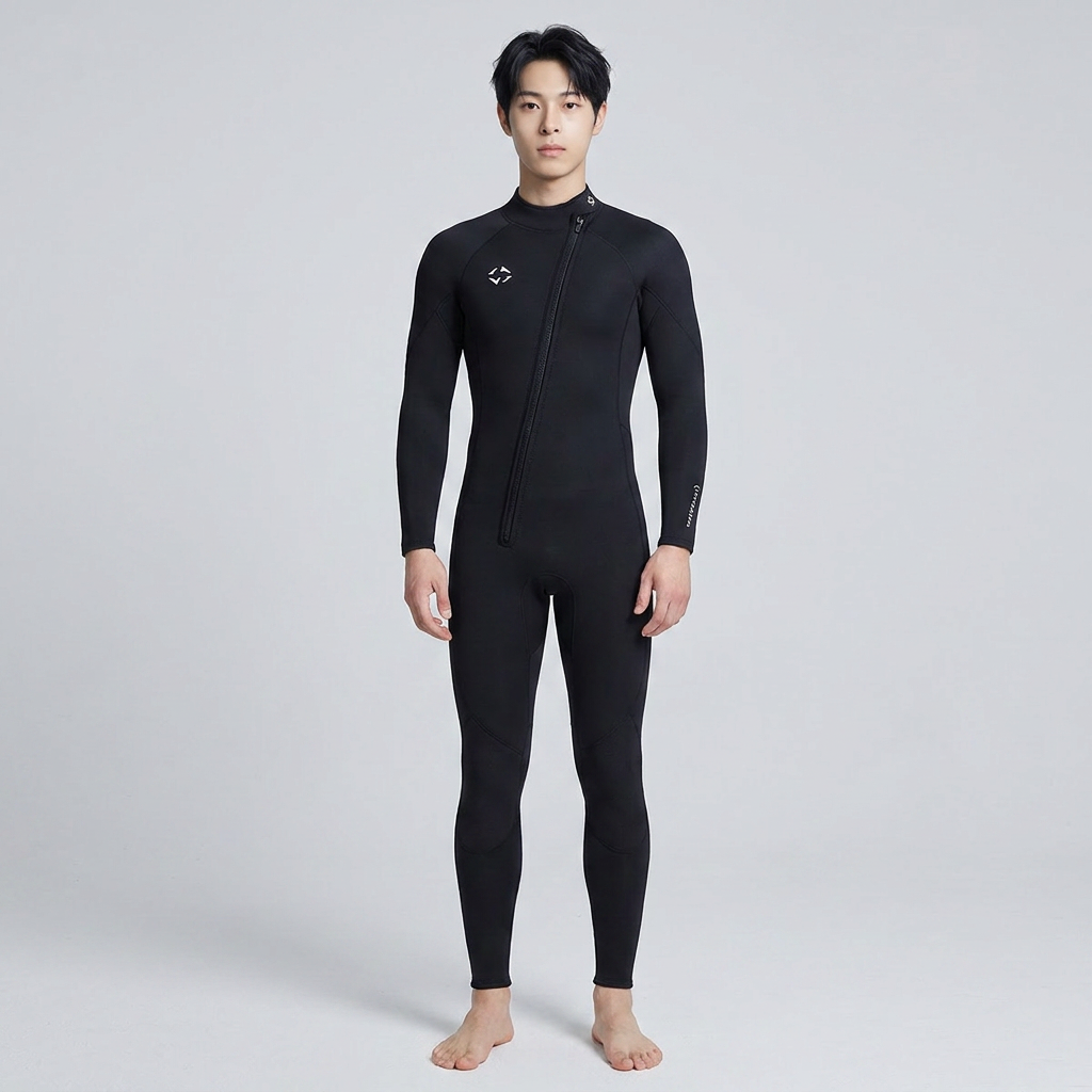 3MM 앞지퍼 다이빙슈트, 다이브앤세일 남성용, 블랙, M