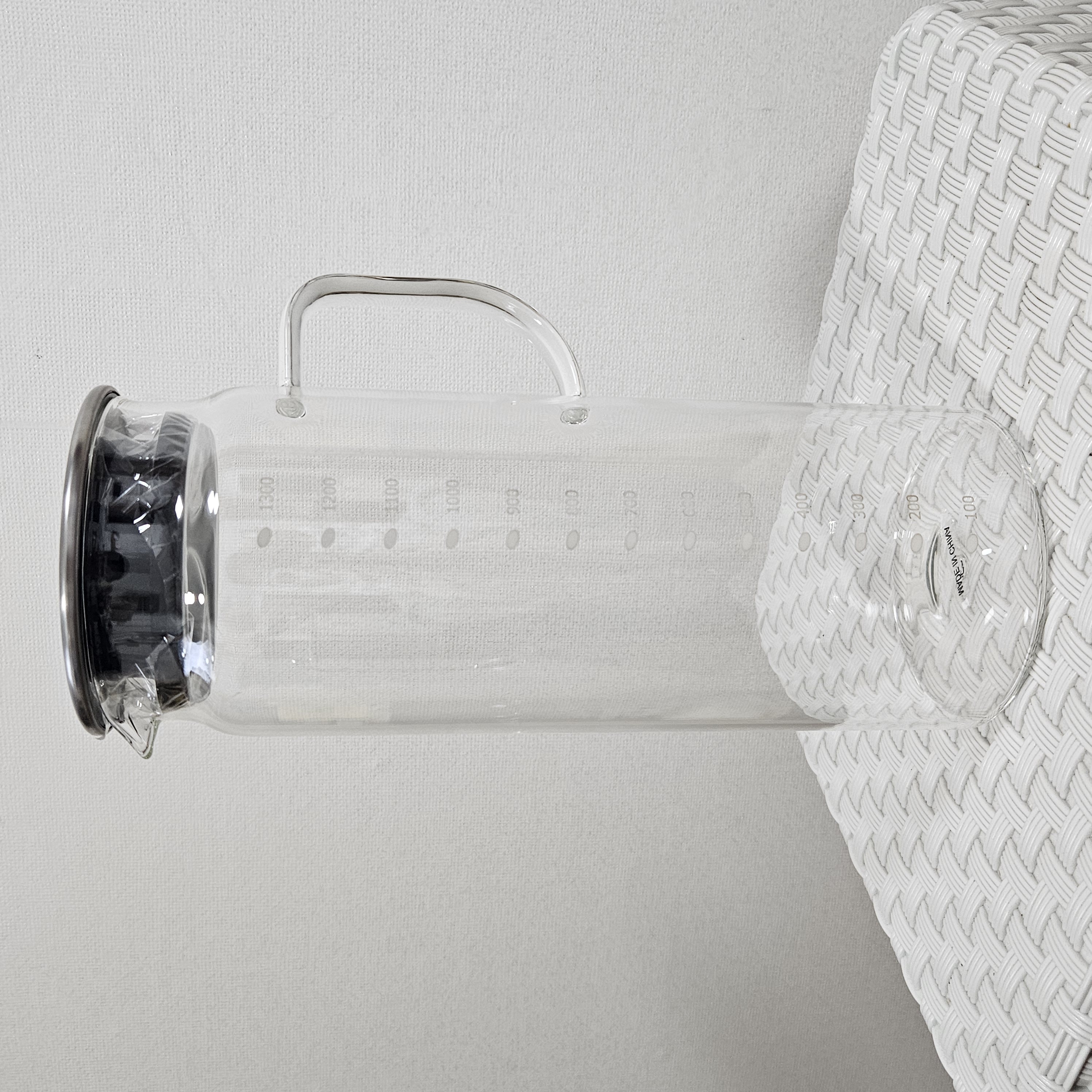 도모 스텐뚜껑 내열유리 물병, 투명, 1300ml, 1개