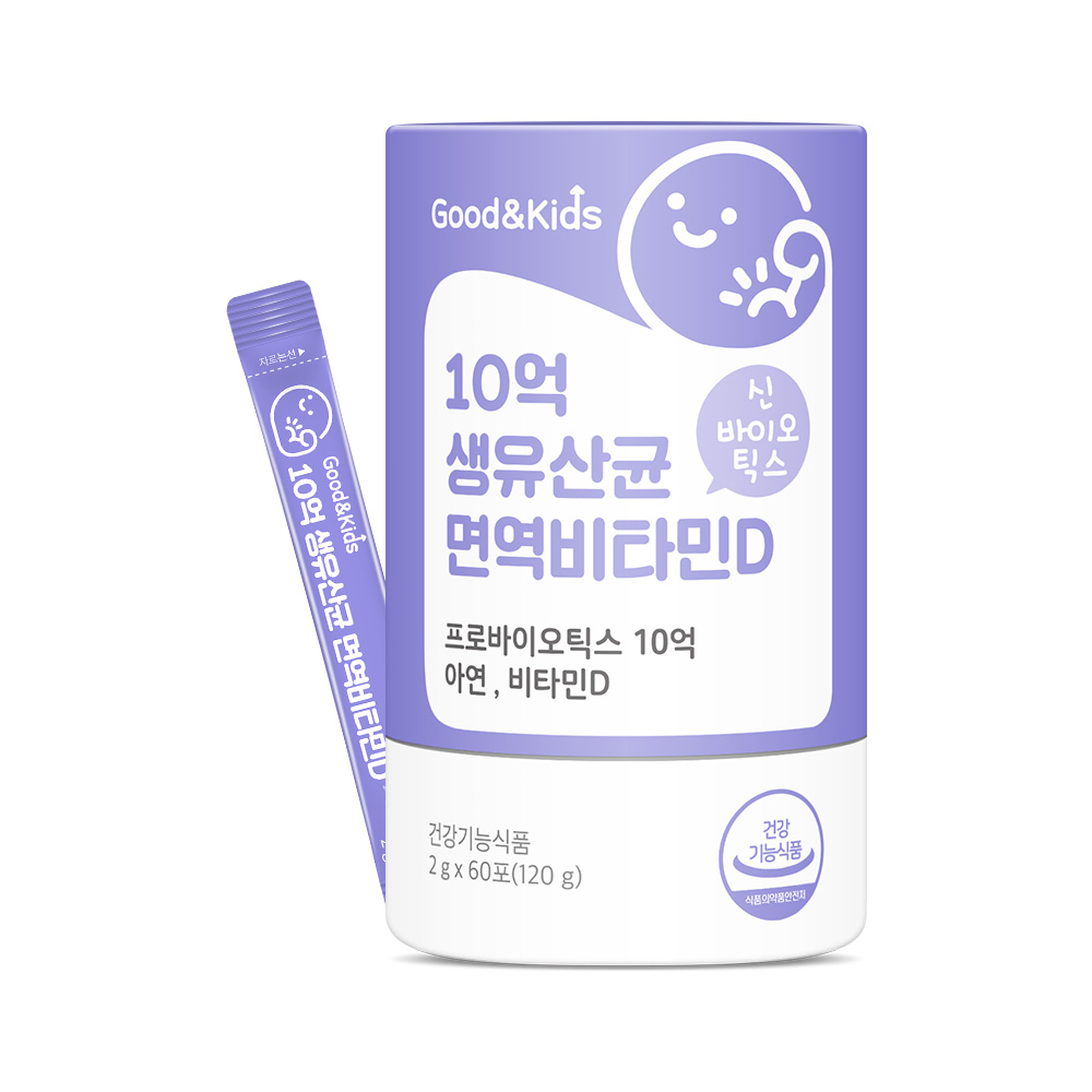 내츄럴플러스 굿앤키즈 10억 생유산균 면역비타민D, 60포, 1통
