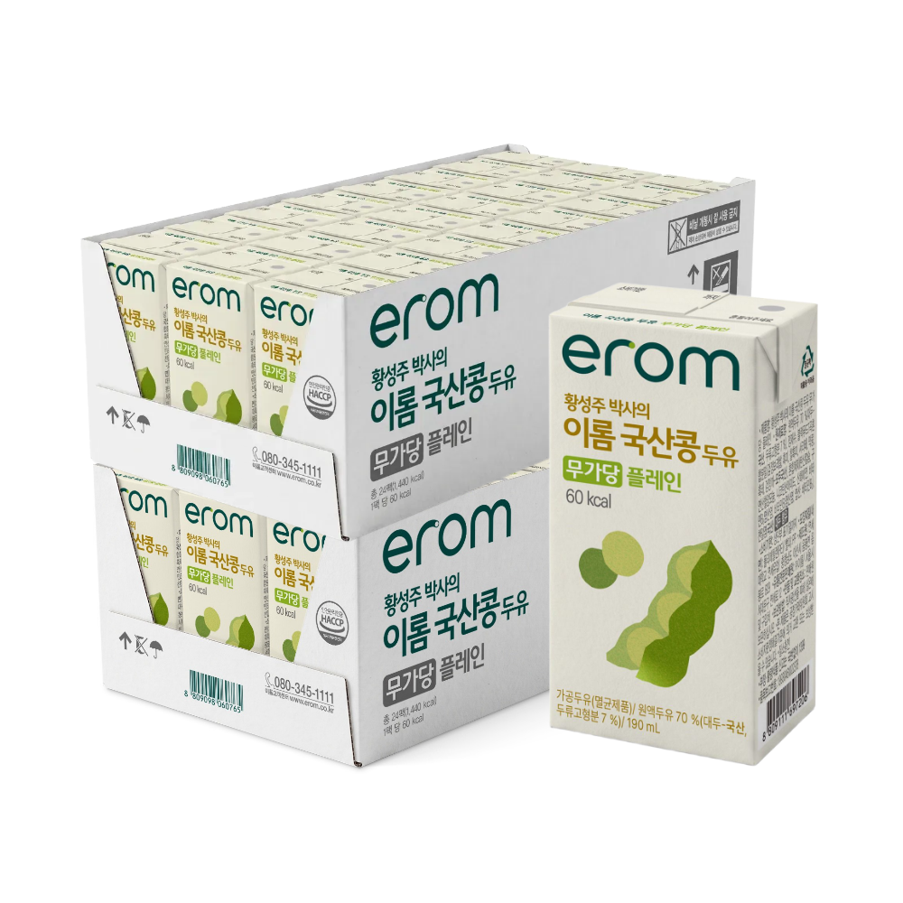 이롬 황성주 박사의 국산콩 두유 무가당, 190ml, 48팩 가격 추이 이롬 황성주 박사의 국산콩 두유 무가당, 190ml, 48팩 - 최저가 21,900원