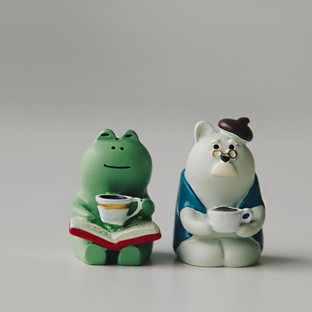 펫플랜트 커피 마시는 개구리 피규어, A TYPE, 4cm