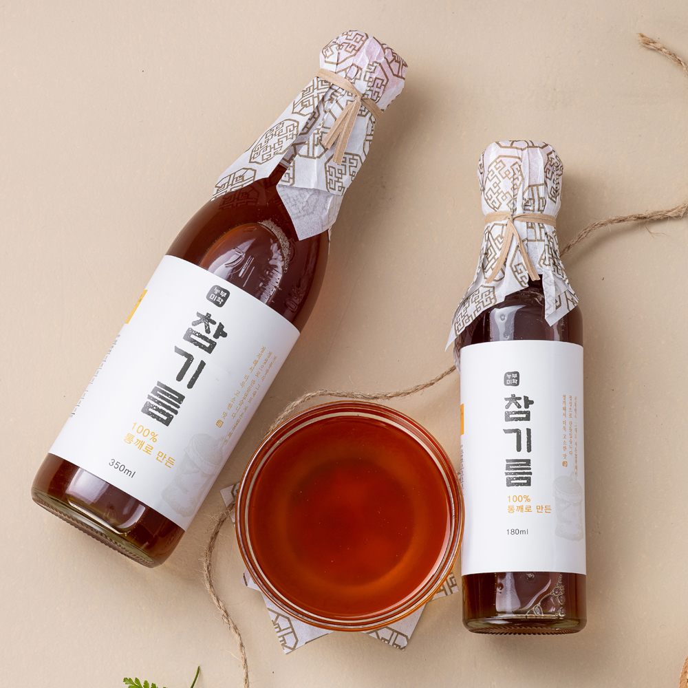 풍년푸드 저온압착 참기름 통참깨 100프로, 350ml, 2개