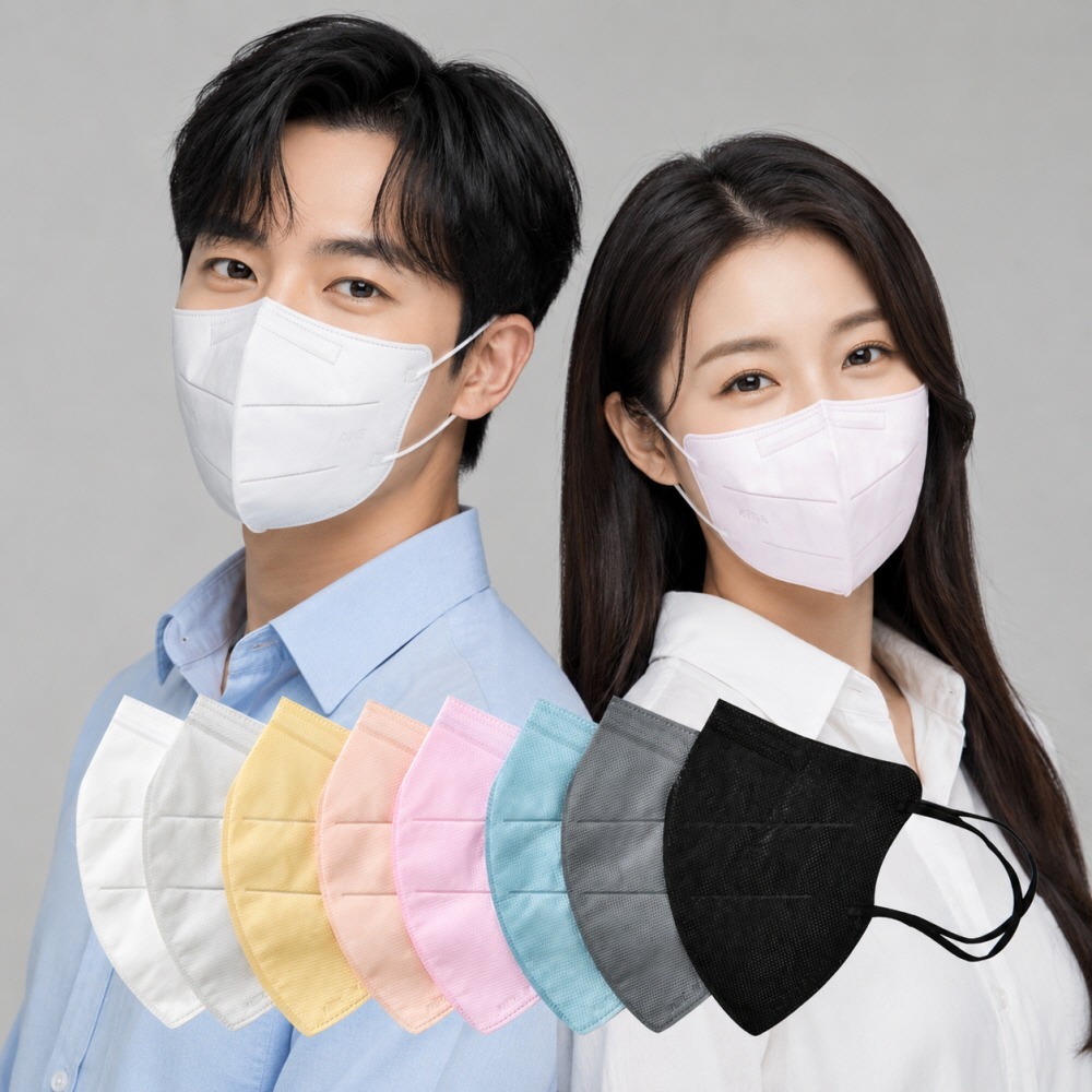 원케이월드주식회사 유앤미 국산 KF94 새부리형마스크, 대형, 검정색, 25개입, 4개