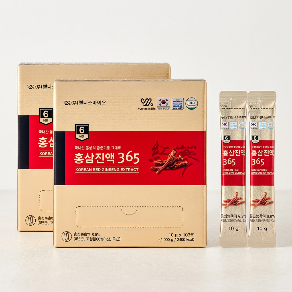 웰니스바이오 홍삼진액365, 10g, 100포, 2박스